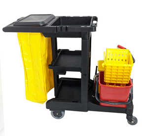  Hotel Cleaning Trolley Janitorial  Supplies Plastic Housekeeping Cart With wheel /Bucket